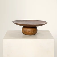 Small Teak Wood Cake Stand  