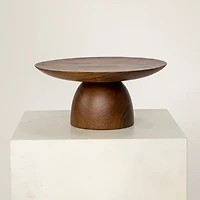 Large Teak Wood Cake Stand  