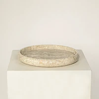 Plateau en marbre poli – Crème  