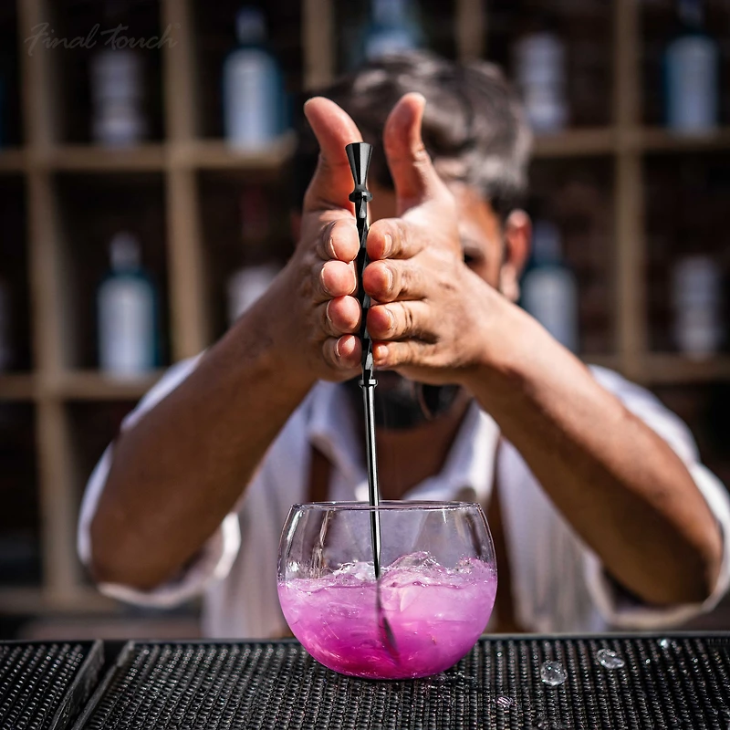 Cuillère à mélanger pour cocktail - Chrome noir