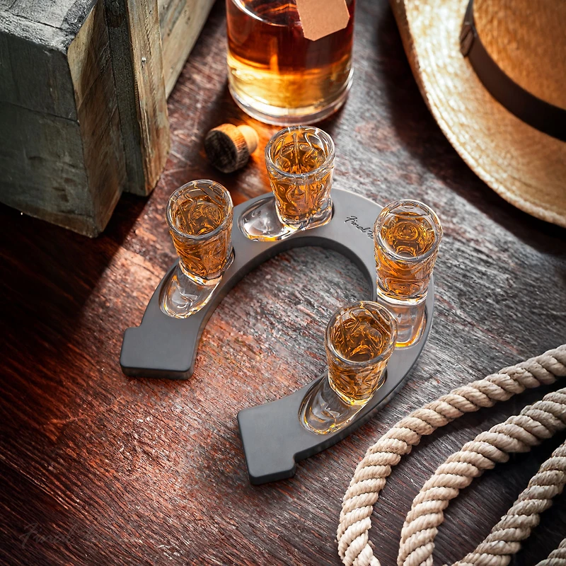 Final Touch Shot Glasses Set - Wild West Horseshoe Boot