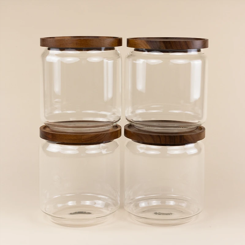 Jumbo Glass Canisters, Set of 4 - Medium