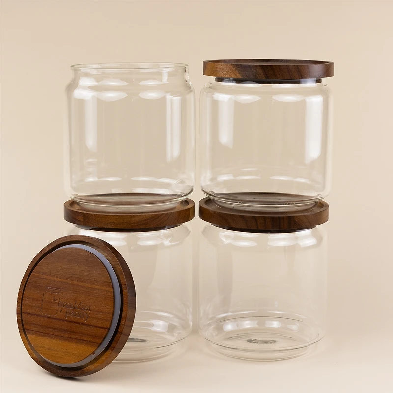 Jumbo Glass Canisters, Set of 4 - Medium