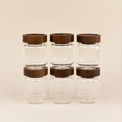 Glass Canisters, Set of 6 - Mini