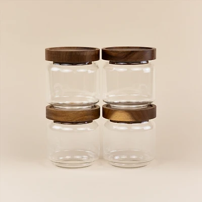 Glass Canisters, Set of 4 - Small