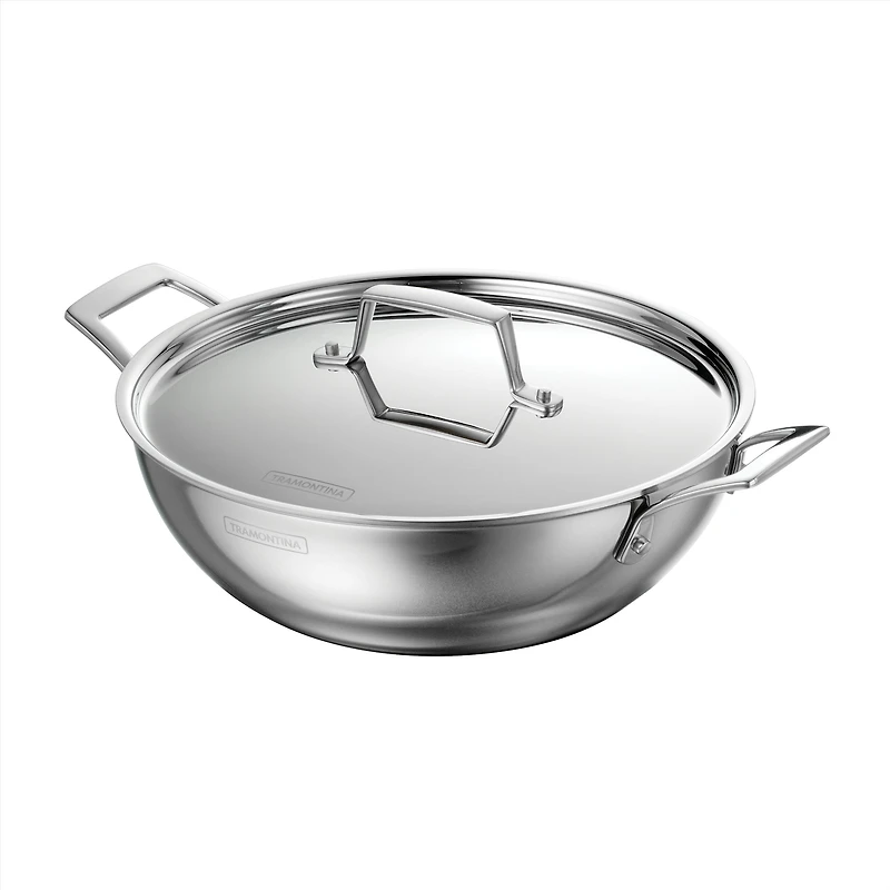 Kadai Utsava tri-plis avec couvercle, 1,8 pintes