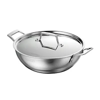 Kadai Utsava tri-plis avec couvercle, 1,8 pintes