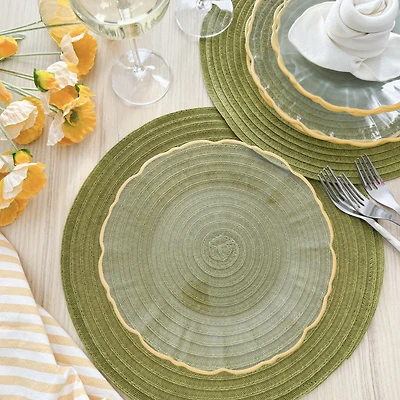 Elegance Yellow Rim Dinner Plate - 27.5cm