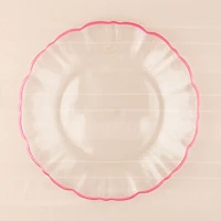 Elegance Pink Rim Dessert Plat - 21cm