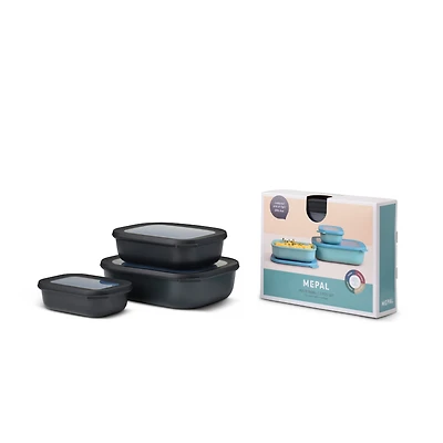 Set of 3 Cirqula Rectangular Shallow Bowls by Mepal