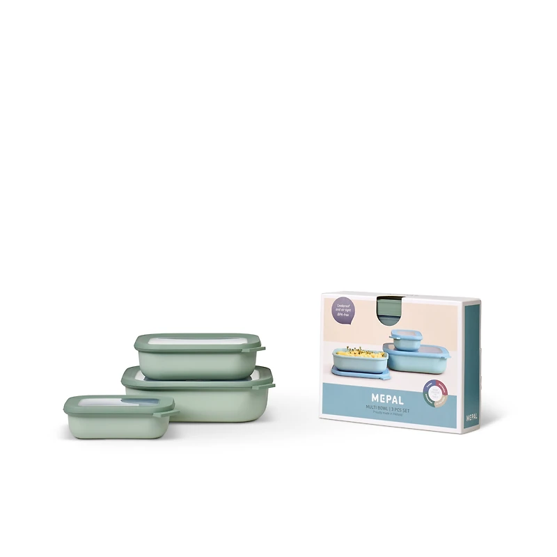 Set of 3 Cirqula Rectangular Shallow Bowls by Mepal