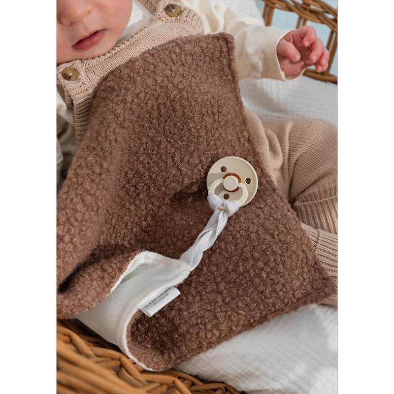 Sherpa Pacifier Blankets, Set of 2 - Brown & Cream
