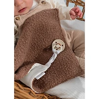 Sherpa Pacifier Blankets, Set of 2 - Brown & Cream