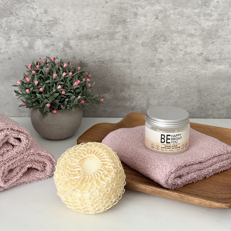 Fragrance Free Sugar Scrub & Bath Sponge Gift Set