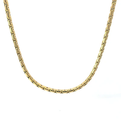 Luenzo 3mm Long Box Chain 24" Necklace Gold Plated