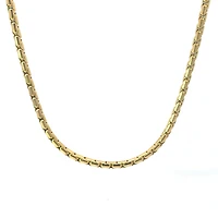 Luenzo 3mm Long Box Chain 24" Necklace Gold Plated