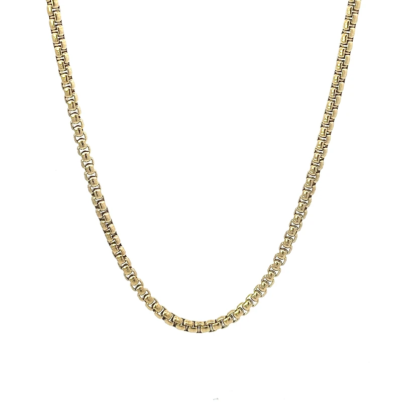 Luenzo Box Link Chain 24" Necklace Gold Plated