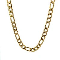 Luenzo 14K PVD Gold Plated Figaro Link 24'' Necklace