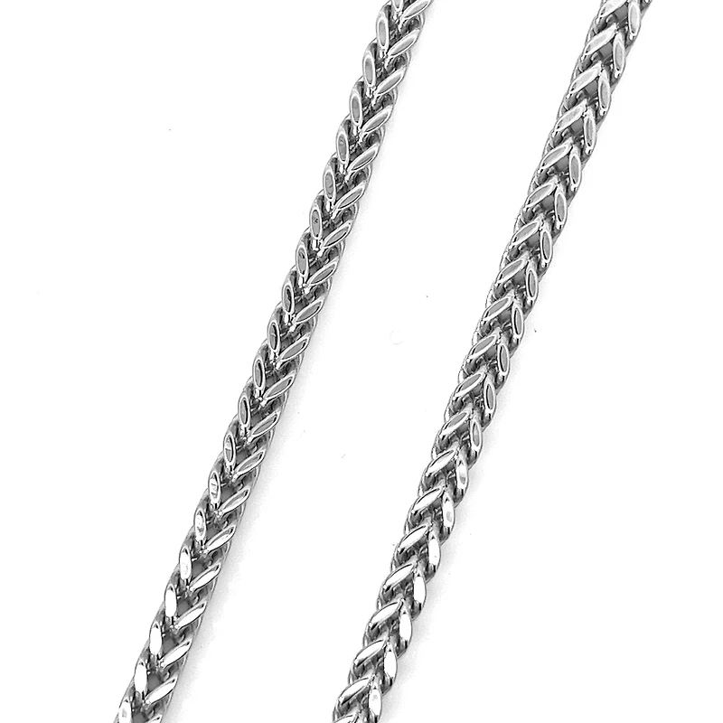 Luenzo 5mm Long Stainless Steel Franco Link 24'' Necklace