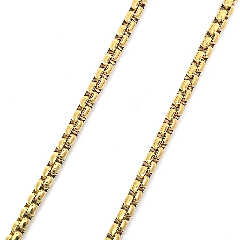 Luenzo 5mm Box Link Chain 24" Necklace Gold Plated