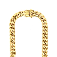 Luenzo 8mm Cuban Link Gold Plated 24'' Necklace
