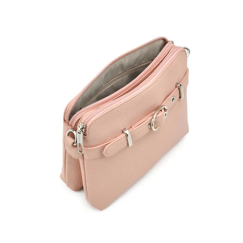 Sac bandoulière double VEDA - Rose Pale
