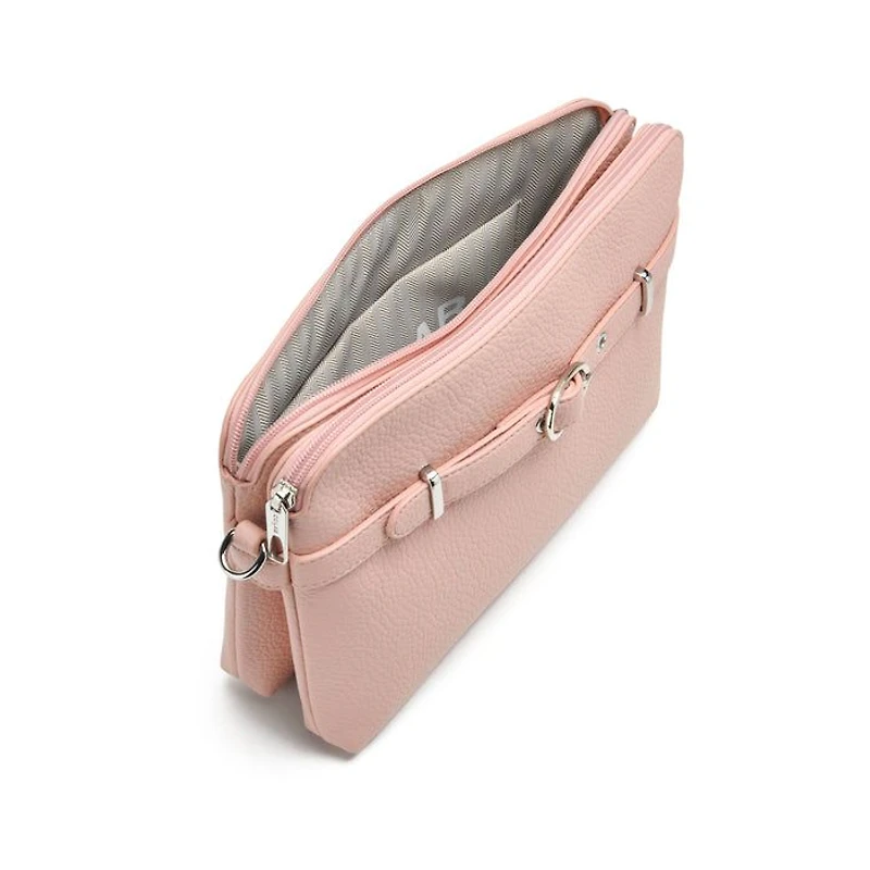 Sac bandoulière double ZOE - Rose Pale