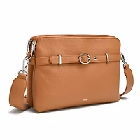 Sac bandoulière double ZOE - Camel