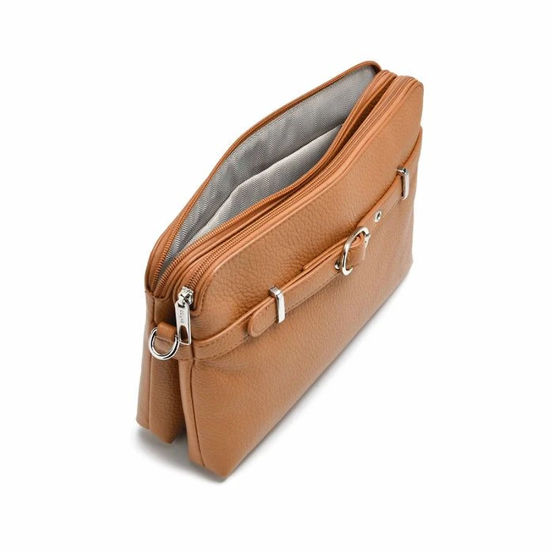 Sac bandoulière double ZOE - Camel