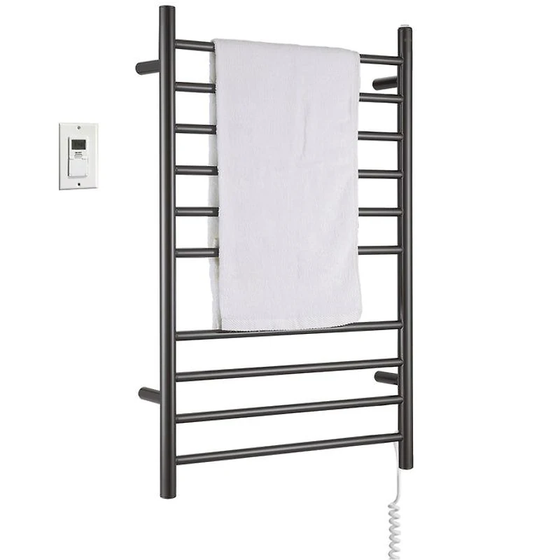 Ancona Novara Dual 10-Bar Hardwire and Plug-in Wall Mount Towel Warmer in Oil Rubbed Bronze