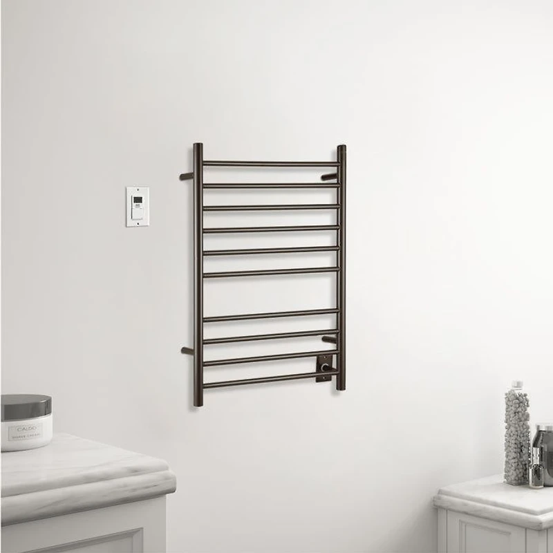 Ancona Novara Dual 10-Bar Hardwire and Plug-in Wall Mount Towel Warmer in Oil Rubbed Bronze