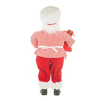 Large Candycane Red and White Cloth Chef Santa Figurine Ready To Cook