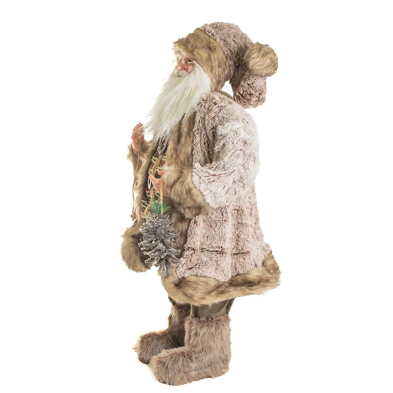 Brown and Light Grey Nordic Santa Figurine