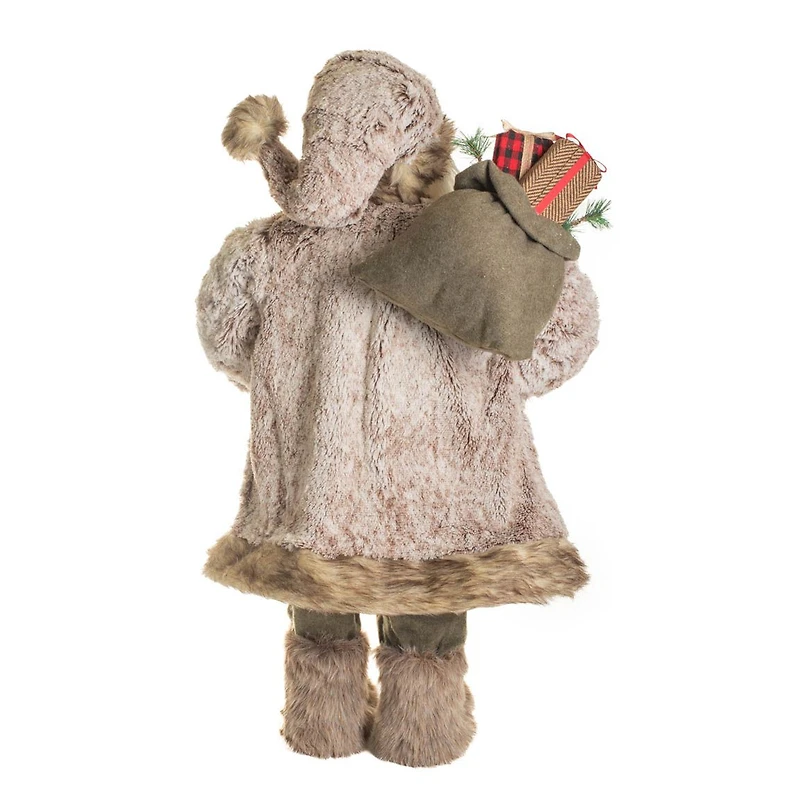 Brown and Light Grey Nordic Santa Figurine