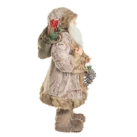 Brown and Light Grey Nordic Santa Figurine