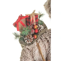 Brown and Light Grey Nordic Santa Figurine