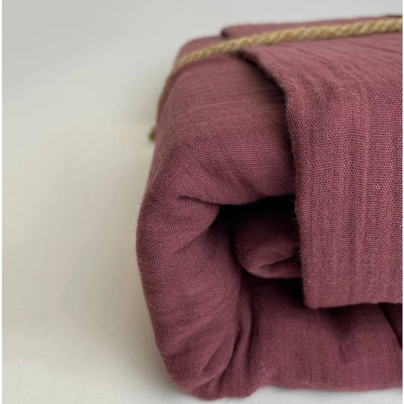 Bamboo Muslin Fitted Crib Sheet - Burgundy by Beba