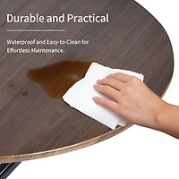 Modern 5-Piece Round Espresso Dining Set with Grey Chairs