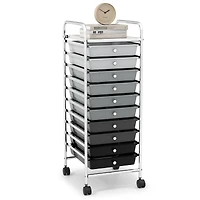 10 Drawer Rolling Storage Cart Organizer, 4 Universal Casters
