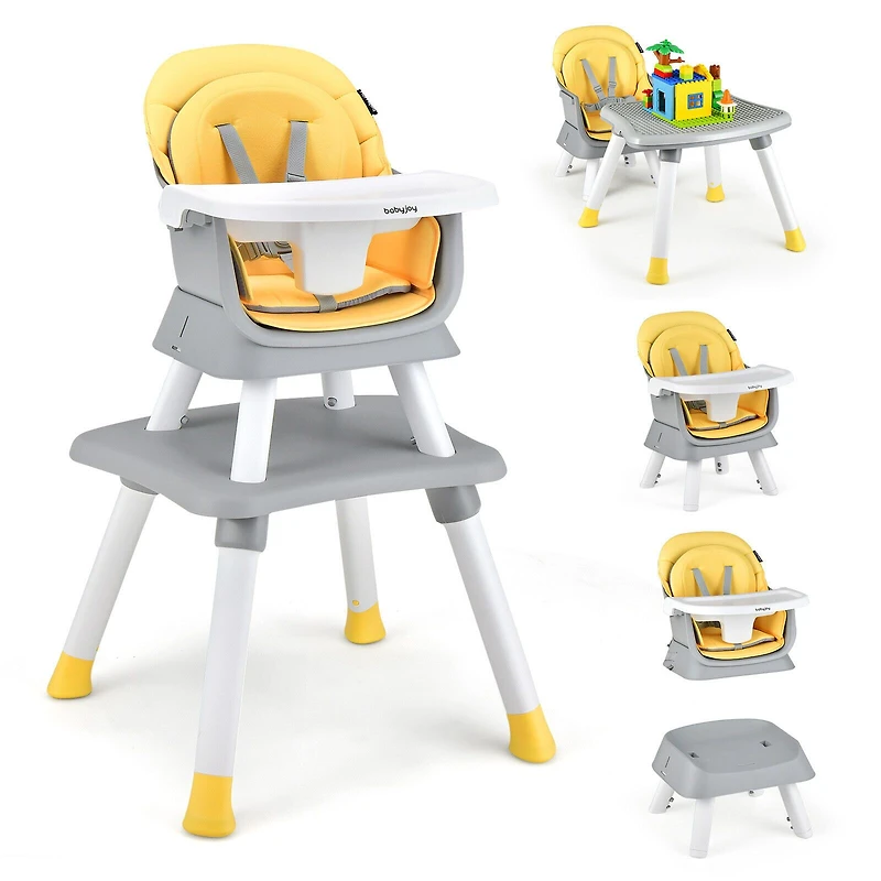 6-in-1 Convertible Baby High Chair - Yellow