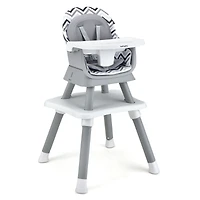6-in-1 Convertible Baby High Chair  - Gray & White