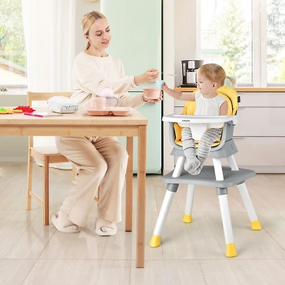 6-in-1 Convertible Baby High Chair - Yellow