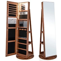 360° Rotating Mirrored Jewelry Cabinet