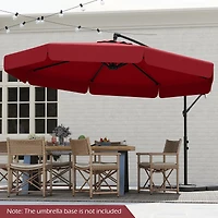 10 Feet Patio Cantilever Umbrella, Cover Tilt Adjustment and Ruffled Edge - Wine