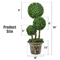 30" Artificial Topiary Triple Ball Tree Indoor and Outdoor UV Protection
