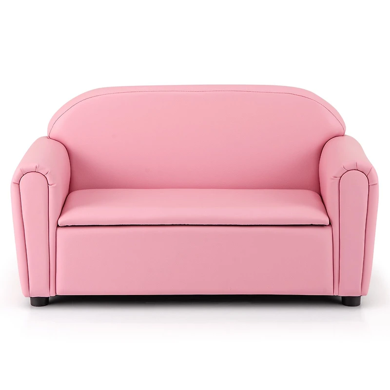 Kids Sofa Armrest Chair, Storage Function - Pink