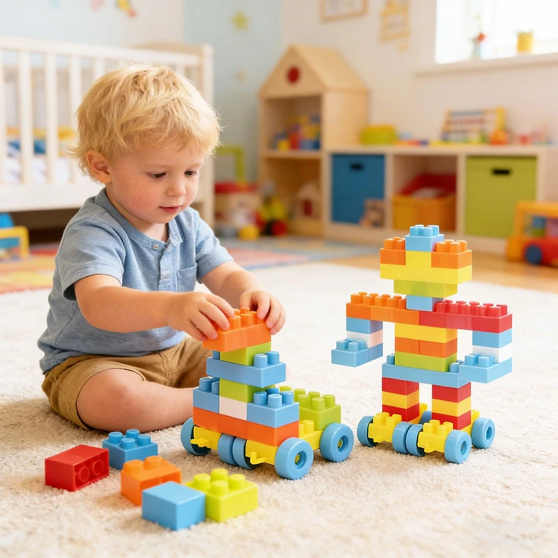 150-Piece Toddler Building Blocks Toy STEM Montessori Early Learning Toys, For 3+ Years Old