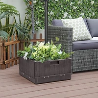 175 lbs Outdoor Fillable Umbrella Base, Table Tray - Brown