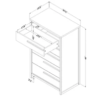 Commode à 5 tiroirs Tao en chêne gris par South Shore Furniture