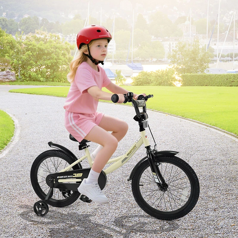 18" Kids Bike Sport Bicycle, Removable Training Wheels